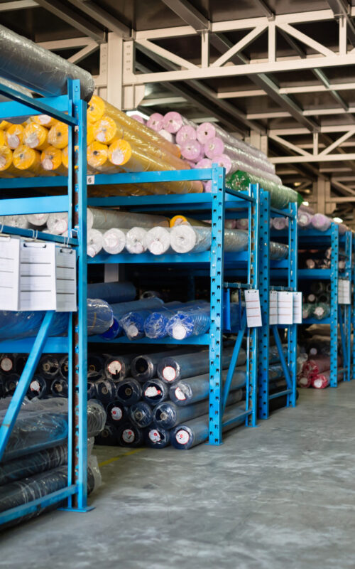 Textile warehouse storing industry materials